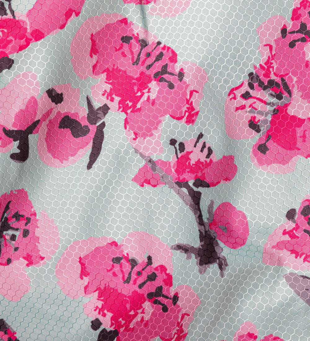 Teal & Pink Cherry Blossom Windbreaker Jacket - Image 3