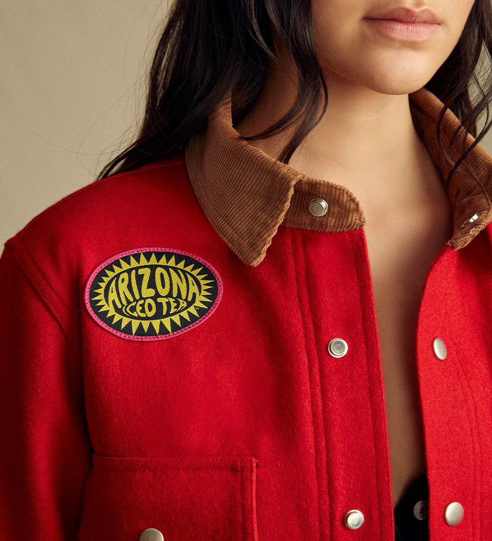 Heritage Red Patch Cotton Field Jacket - Image 3