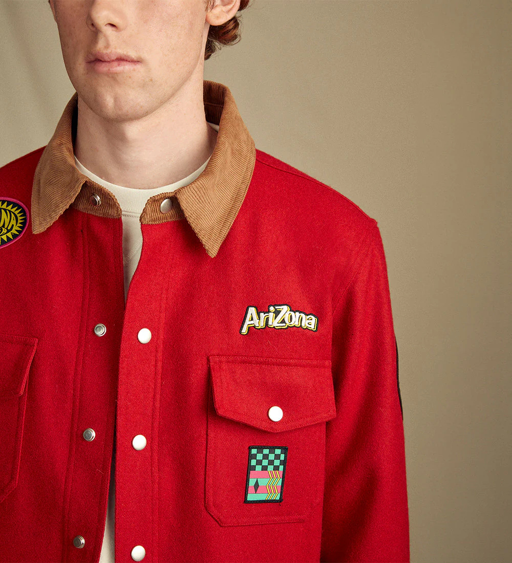 Heritage Red Patch Cotton Field Jacket - Image 5